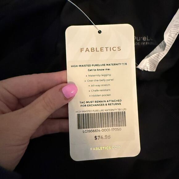 NWT Fabletics PureLuxe High-Waisted Maternity Legging 7/8 Size Large - Picture 3 of 6